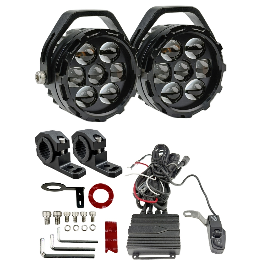 KNMASTER VOLENTA 90W 3 Renkli Motosiklet LED Sis Farı