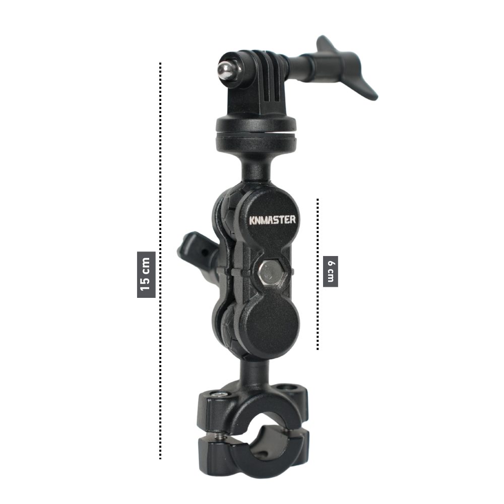 Knmaster MC130 – 360° Ayarlanabilir Motosiklet Ayna Demir Bağlantılı Aksiyon Kamera Aparatı