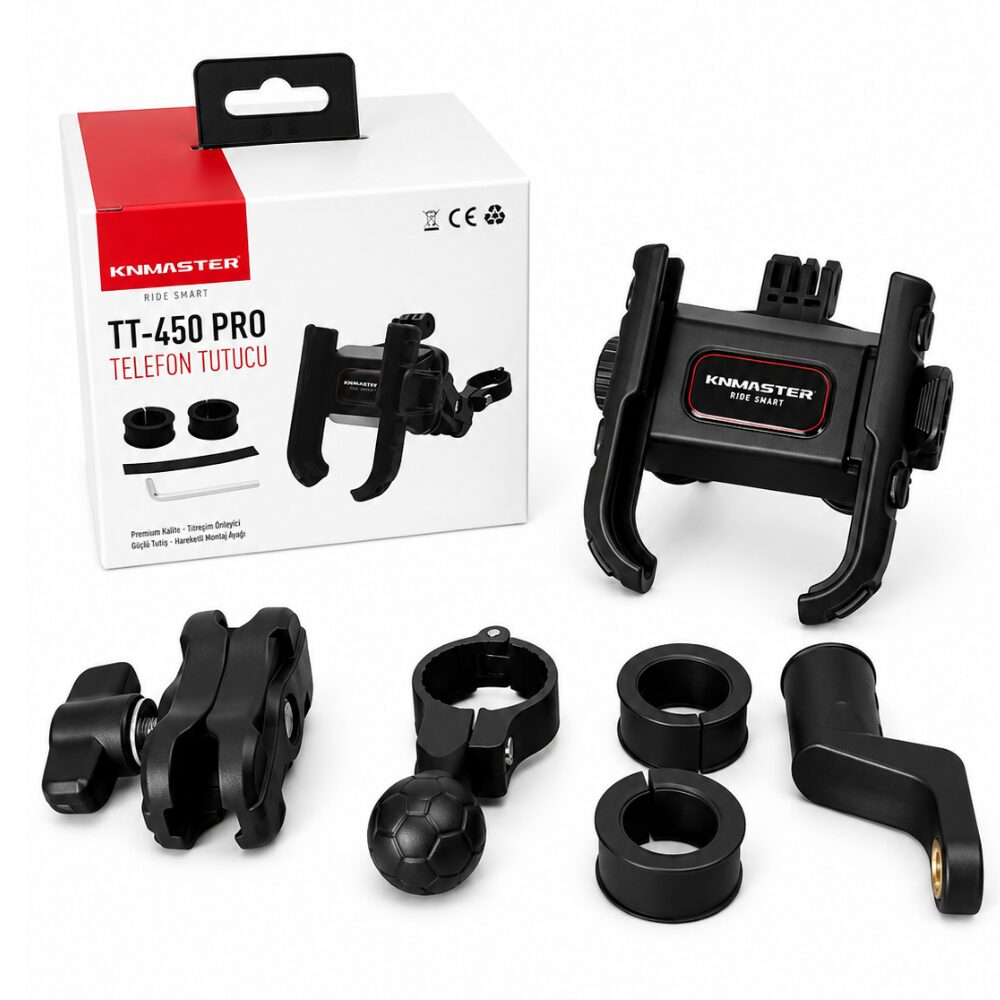TT450 PRO Titreşim Önleyicili Motosiklet Telefon Tutucu (Kamera Bağlantılı)