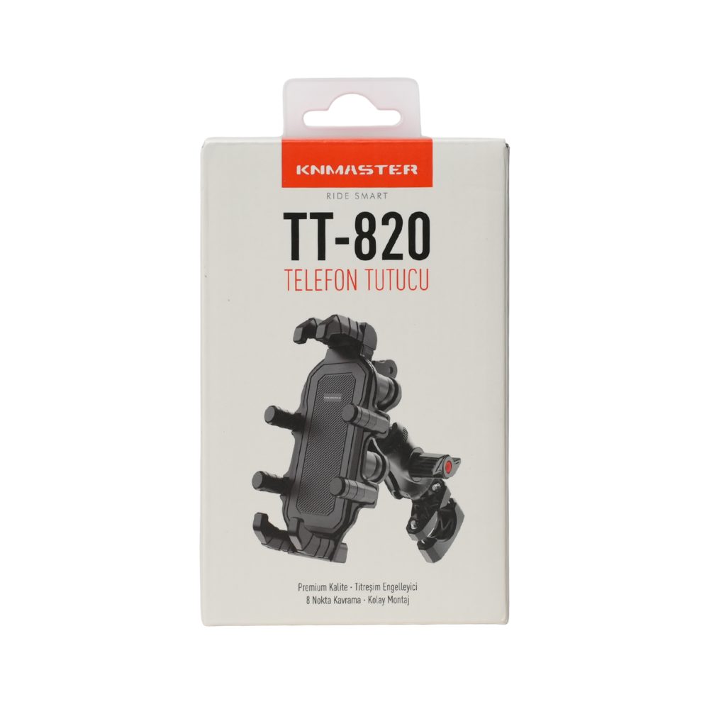 KNMASTER TT820 Titreşim Önleyicili Motosiklet Telefon Tutucu (Kamera Bağlantılı)