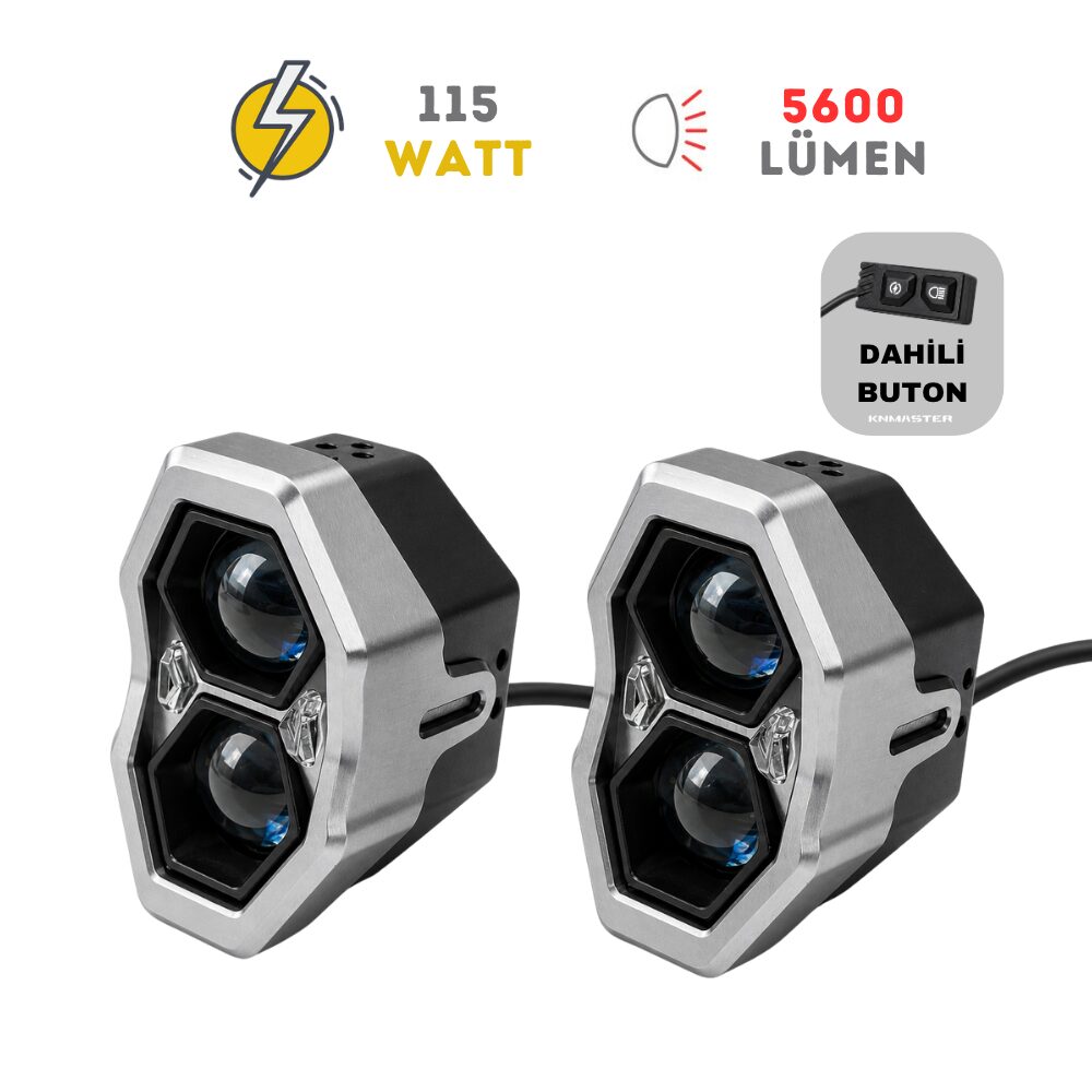 KNMASTER SMOKE 115W Motosiklet LED Sis Farı