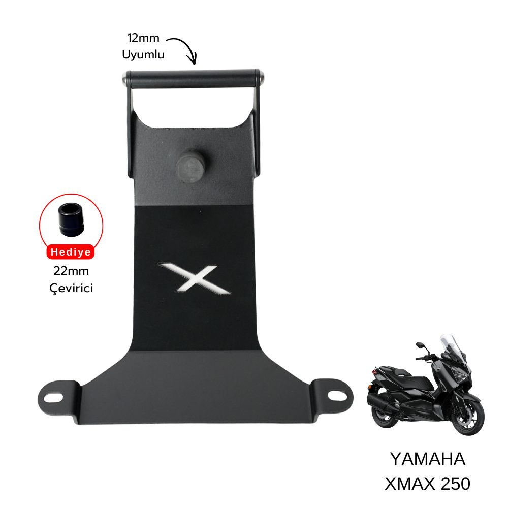 YAMAHA Pixel – YAMAHA XMAX 250 Uyumlu Telefon & Navigasyon Tutucu – Siyah