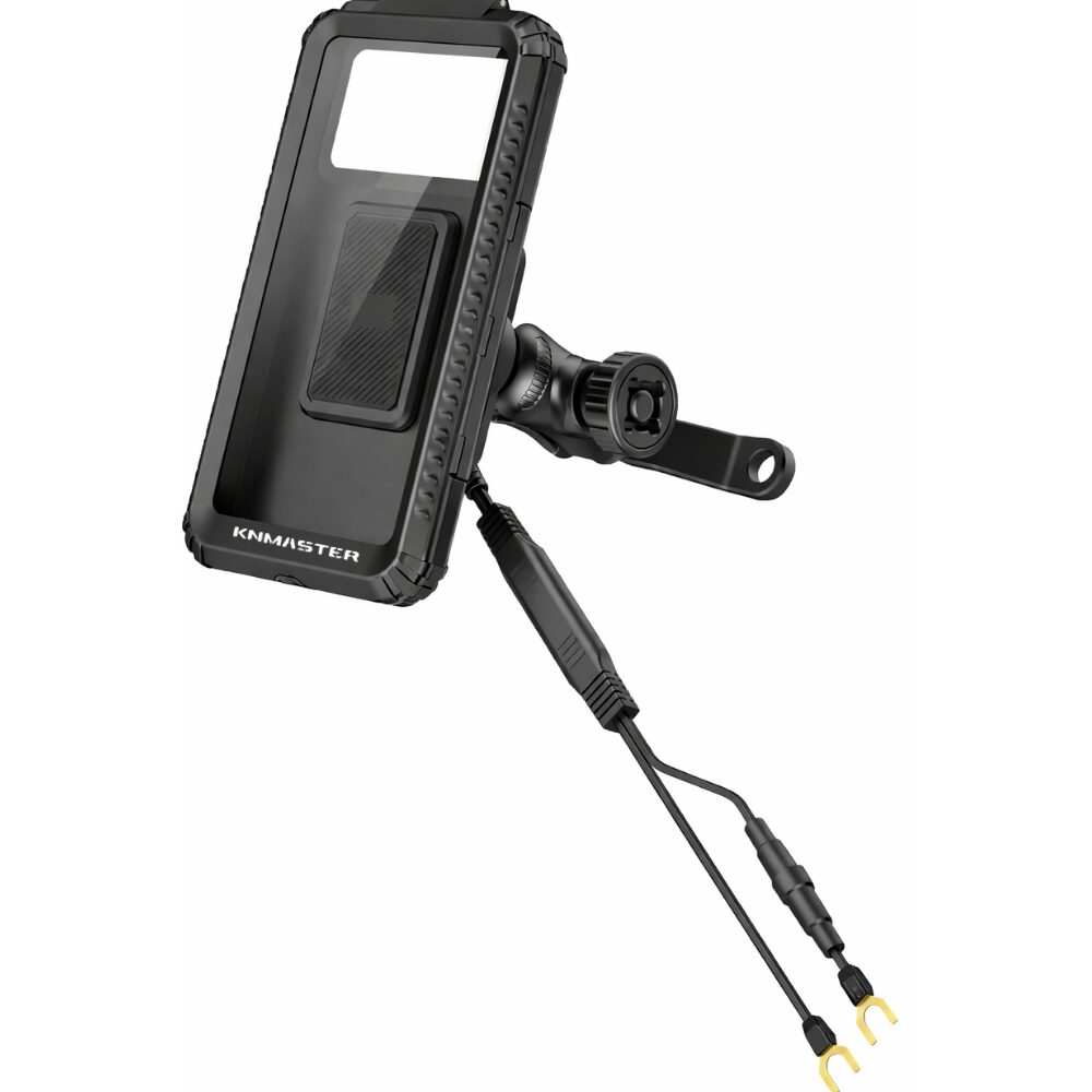 KNMASTER TT950WUC Kablosuz Şarjlı Tüm Motosikletlere Uyumlu Kapalı Telefon Tutucu