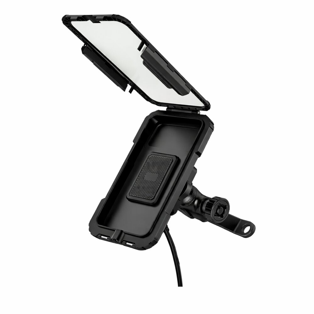 KNMASTER TT950WUC Kablosuz Şarjlı Tüm Motosikletlere Uyumlu Kapalı Telefon Tutucu