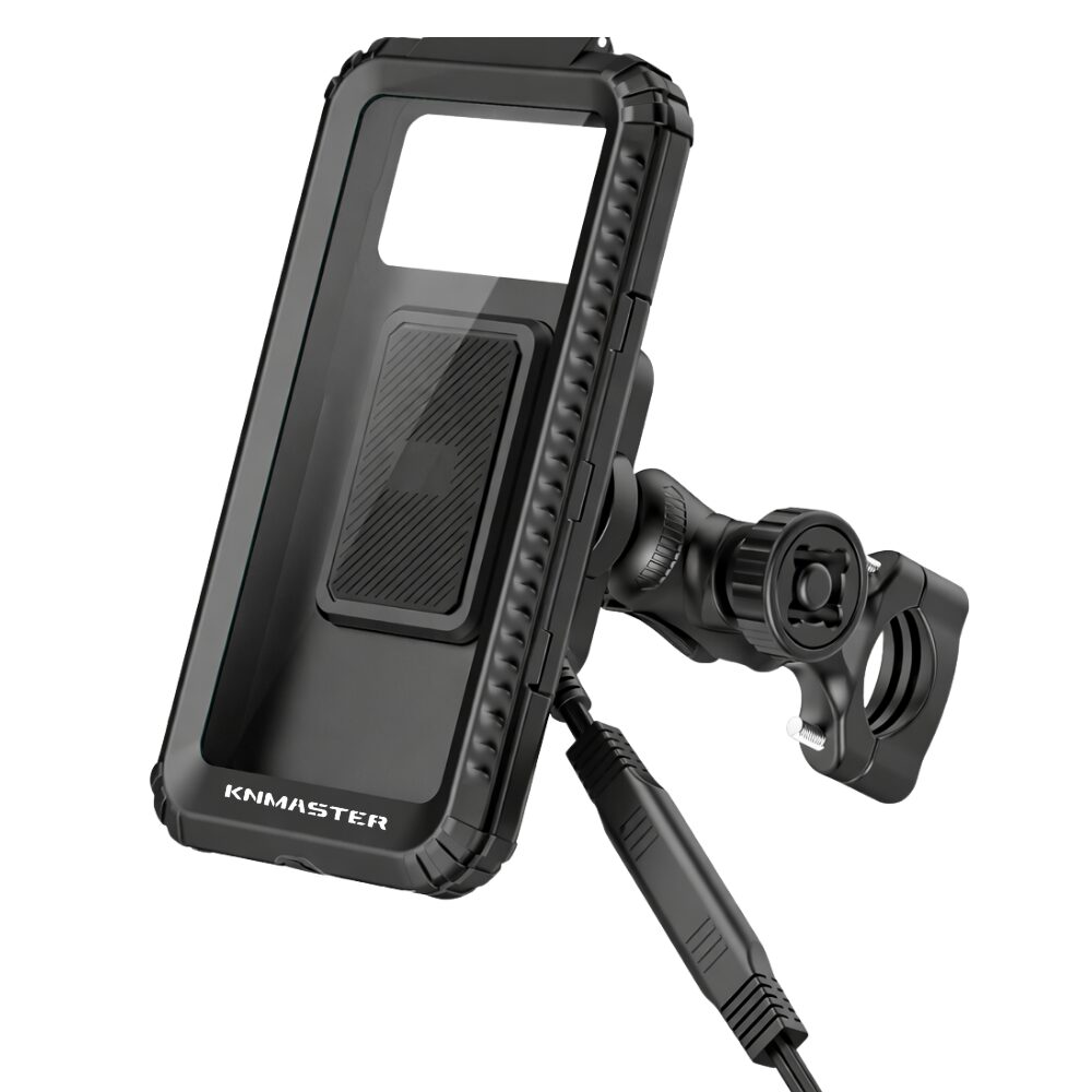 KNMASTER TT950WUC Kablosuz Şarjlı Tüm Motosikletlere Uyumlu Kapalı Telefon Tutucu