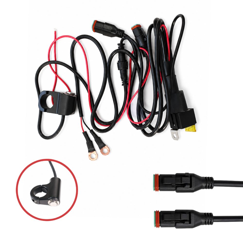 KNMASTER ED100 Pro B Röleli Tek Renk Sis Farı Kablo Tesisatı – Gidon Bağlantılı Aç/Kapat Düğmesi | Plug & Play