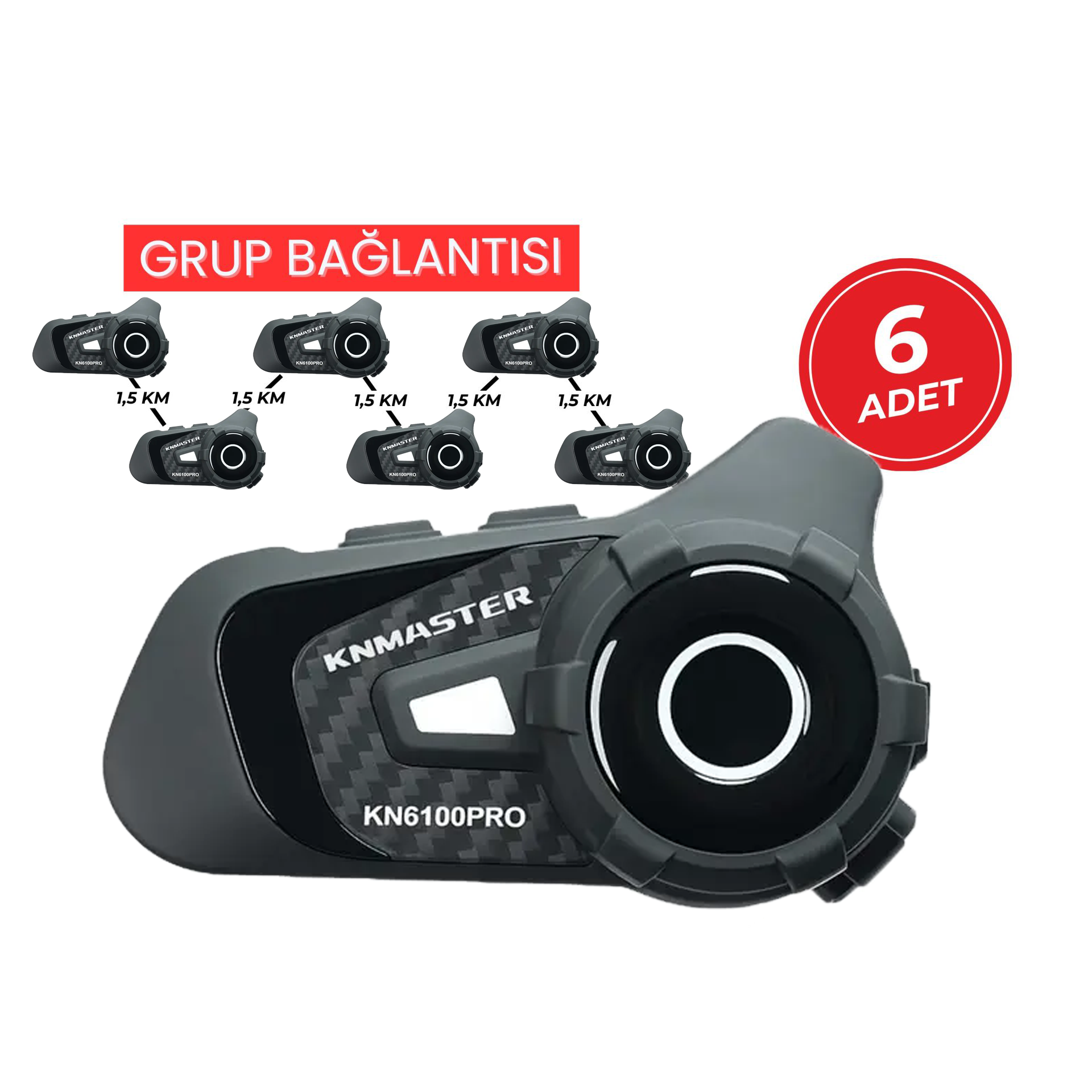 KNMASTER Knmaster 6’lı KN6100 PRO İnterkom Paketi