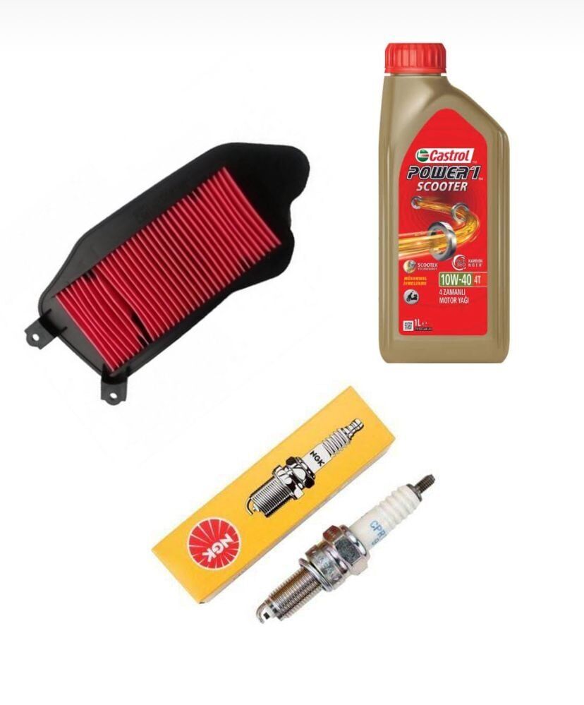 MOTO GUSTO Rmg Moto Gusto Santa 125 Bakım Seti Hava Filtresi - Ngk Buji - Castrol Scooter 10w40 Yağ MOTO GUSTO Rmg Moto Gusto Santa 125 Bakım Seti Hava Filtresi - Ngk Buji - Castrol Scooter 10w40 Yağ