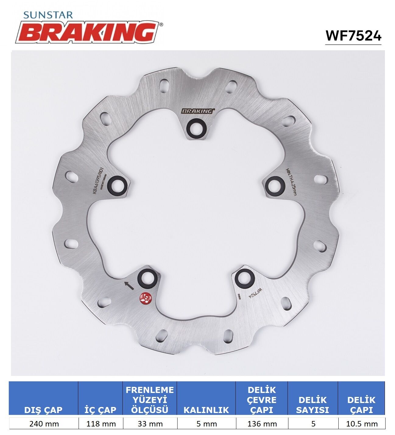 HONDA Honda Integra 750 HONDA NC 700-750 / BMW G 310 R / GS DALGALI ARKA FREN DİSKİ HONDA Honda Integra 750 HONDA NC 700-750 / BMW G 310 R / GS DALGALI ARKA FREN DİSKİ