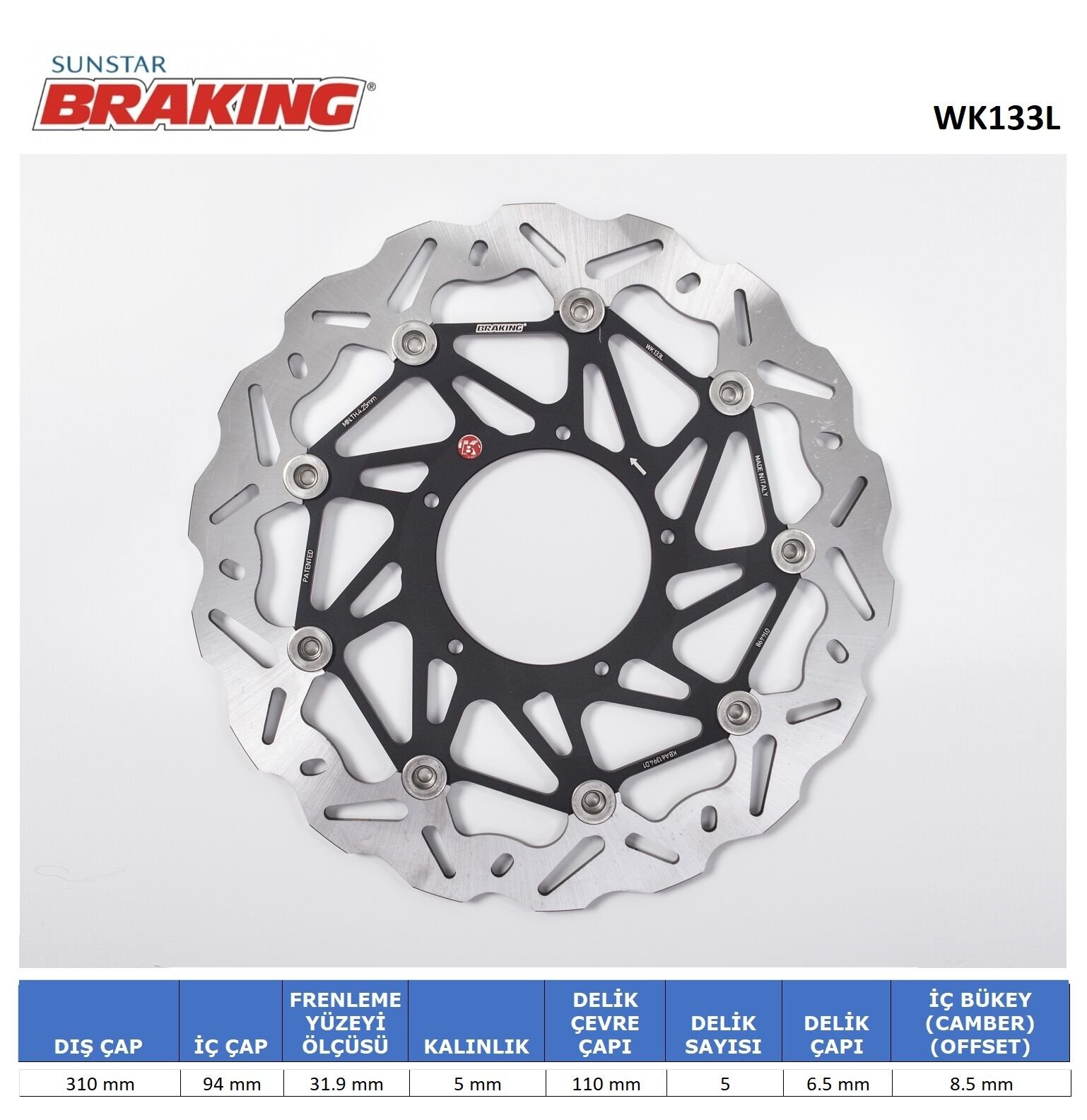 HONDA Honda Cross Runner 800 HONDA VFR 800 X CROSSRUNNER DALGALI ÖN PERFORMANS FREN DİSKİ (SOL) HONDA Honda Cross Runner 800 HONDA VFR 800 X CROSSRUNNER DALGALI ÖN PERFORMANS FREN DİSKİ (SOL)