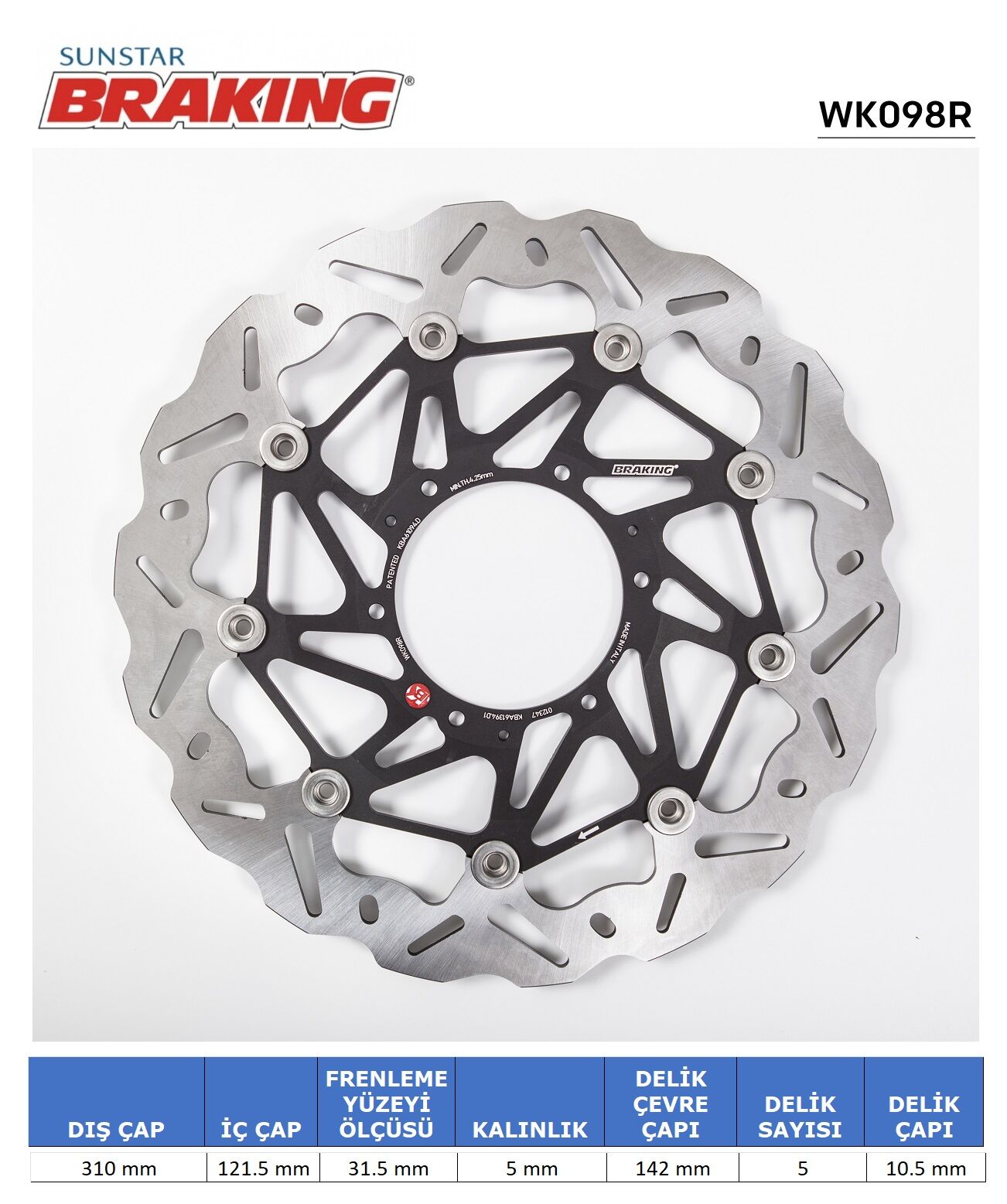 HONDA Honda CBR 1000RR HONDA CBR 1000RR DALGALI ÖN PERFORMANS FREN DİSKİ (SAĞ) HONDA Honda CBR 1000RR HONDA CBR 1000RR DALGALI ÖN PERFORMANS FREN DİSKİ (SAĞ)