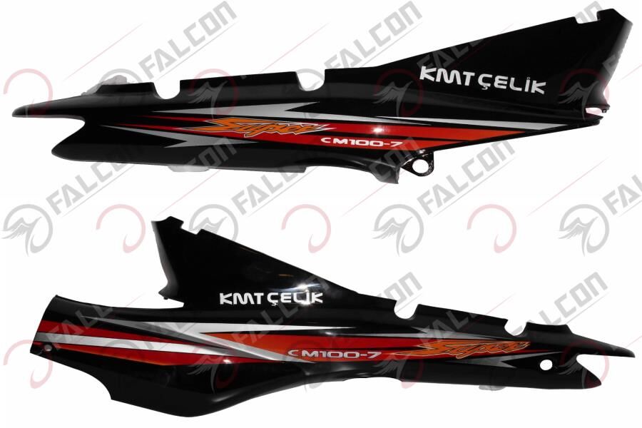 FALCON Falcon Kmt Çelik 100 Arka Karenaj Sağ Sol Siyah Takım