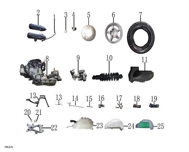 YUKİ YUKİ HAMMER 125 EGZOZ SET YUKİ YUKİ HAMMER 125 EGZOZ SET