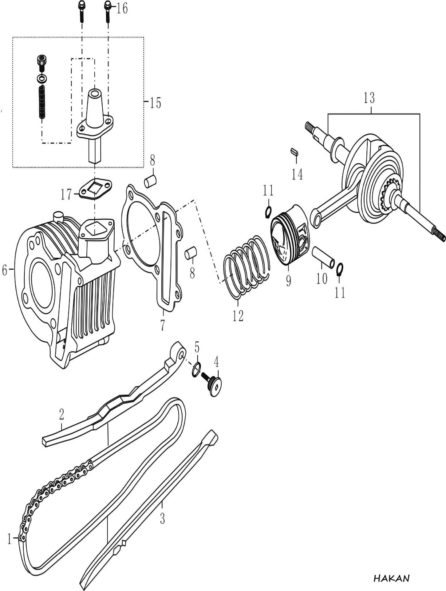 YUKİ YUKİ SNOOPY YENİ MODEL 50cc PİSTON PİMİ SEKMANI